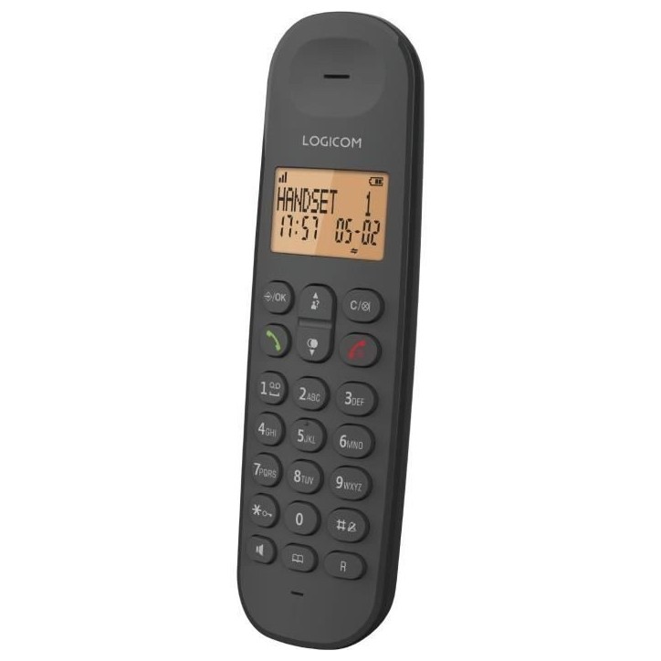 Téléphone fixe sans fil - LOGICOM - DECT ILOA 155T SOLO - Noir - Avec répondeur Téléphone fixe sans fil - LOGICOM - DECT ILOA 155T SOLO - Noir - Avec répondeur