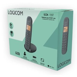 Téléphone fixe sans fil - LOGICOM - DECT ILOA 155T SOLO - Noir - Ave