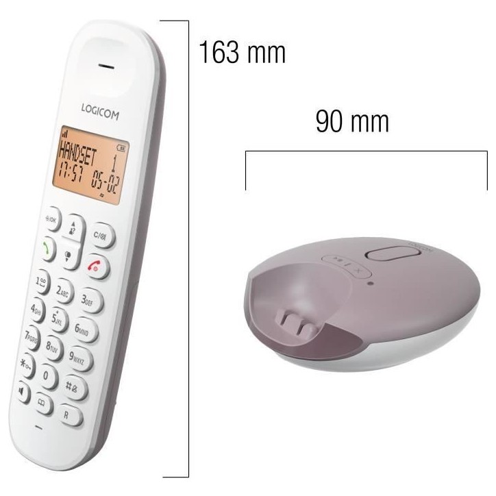 Téléphone fixe sans fil - LOGICOM - DECT ILOA 155T SOLO - Taupe - Avec répondeur Téléphone fixe sans fil - LOGICOM - DECT ILOA 155T SOLO - Taupe - Avec répondeur
