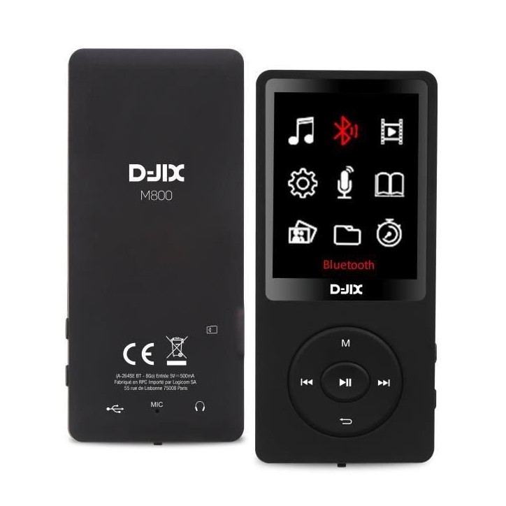 Baladeur MP4 - LOGICOM - M800 - 8GB - Bluetooth - 2.4'' - 300 mAh - USB-C Baladeur MP4 - LOGICOM - M800 - 8GB - Bluetooth - 2.4'' - 300 mAh - USB-C