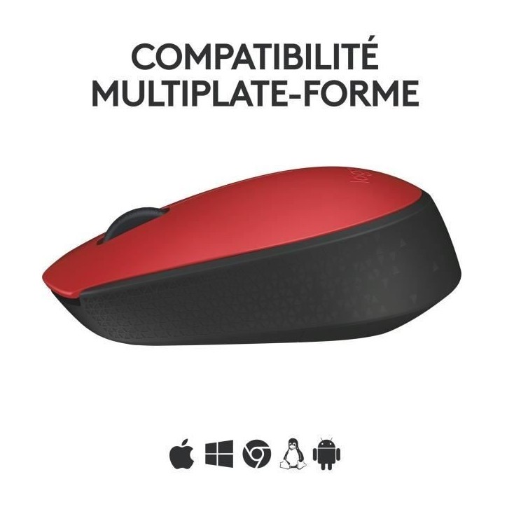 Souris - Sans Fil - Logitech - M171 - Rouge - Ambidextre