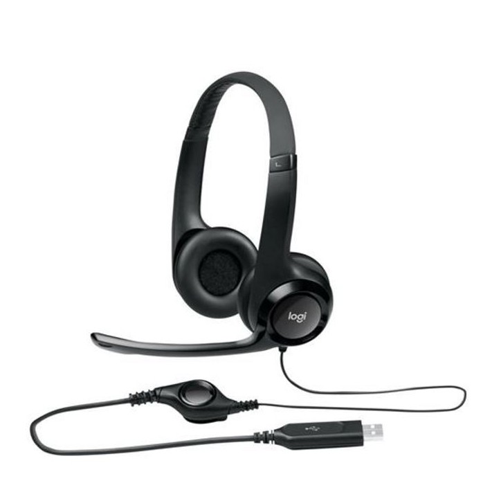 Casque - Filaire - Logitech - H390 - USB - Anti-parasite - Noir Casque - Filaire - Logitech - H390 - USB - Anti-parasite - Noir