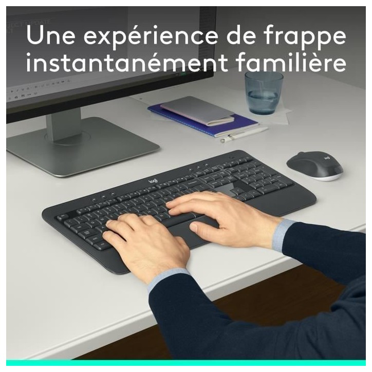 Ensemble Clavier Souris - Sans fil - Logitech - MK540 - AZERTY - Noir Ensemble Clavier Souris - Sans fil - Logitech - MK540 - AZERTY - Noir
