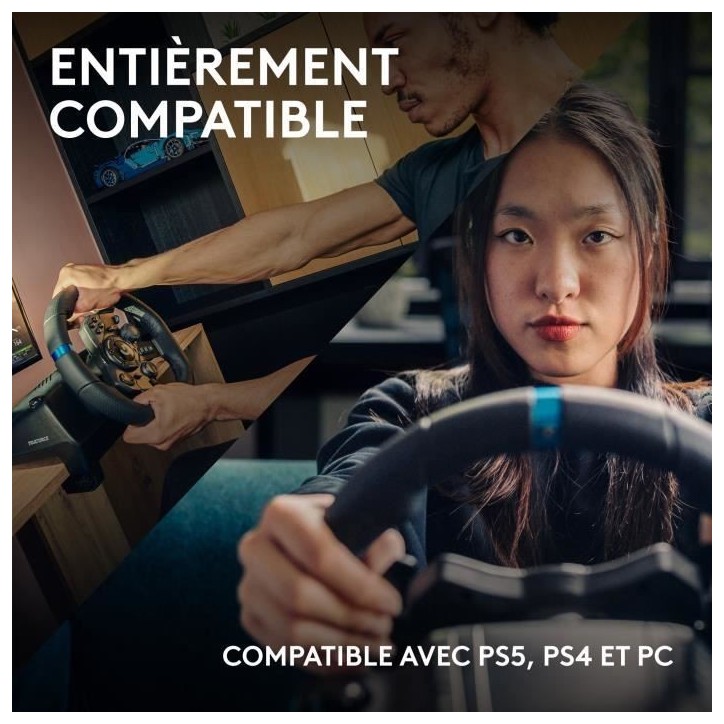 Volant de course et pédales G923 - Logitech G - Compatible PS5, PS4 et PC Volant de course et pédales G923 - Logitech G - Compatible PS5, PS4 et PC