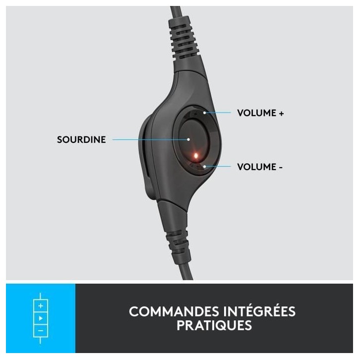 Casque - Filaire - Logitech - H390 - USB - Anti-parasite - Noir Casque - Filaire - Logitech - H390 - USB - Anti-parasite - Noir