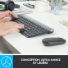 Ensemble Clavier Souris - Sans fil - Logitech - MK470 Slim - Silencieu