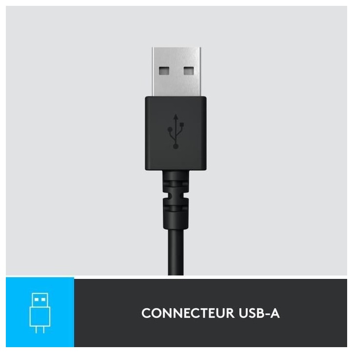Casque - Filaire - Logitech - H390 - USB - Anti-parasite - Noir Casque - Filaire - Logitech - H390 - USB - Anti-parasite - Noir