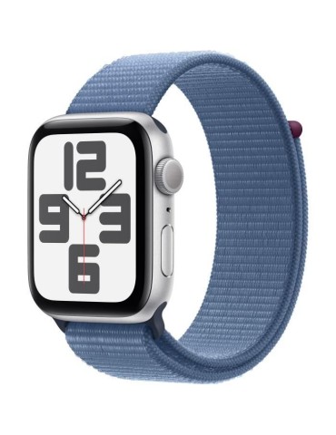 Apple Watch SE GPS - 44mm - Boîtier Silver Aluminium - Bracelet Winter Blue Sport Loop