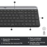 Ensemble Clavier Souris - Sans fil - Logitech - MK470 Slim - Silencieu