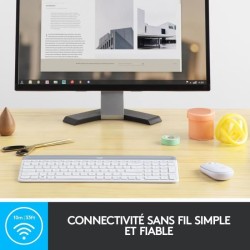 Ensemble Clavier Souris - Sans fil - Logitech - MK470 Slim - Silencieu