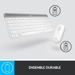 Ensemble Clavier Souris - Sans fil - Logitech - MK470 Slim - Silencieu