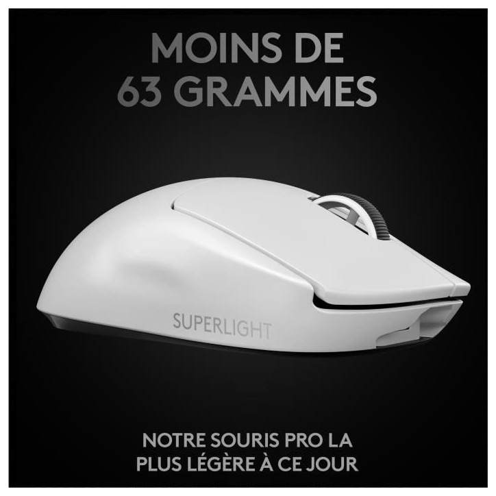 Souris gamer - Sans fil - Logitech G - G Pro X Superlight - Blanc Souris gamer - Sans fil - Logitech G - G Pro X Superlight - Blanc