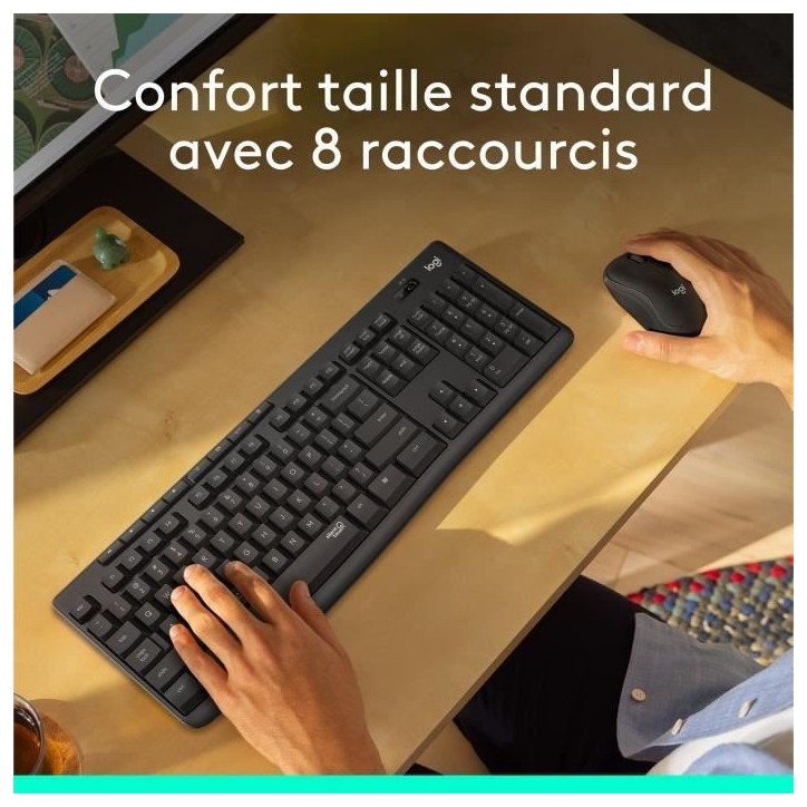 Ensemble Clavier Souris - Sans fil - Logitech - MK295 - AZERTY - Noir Ensemble Clavier Souris - Sans fil - Logitech - MK295 - AZERTY - Noir