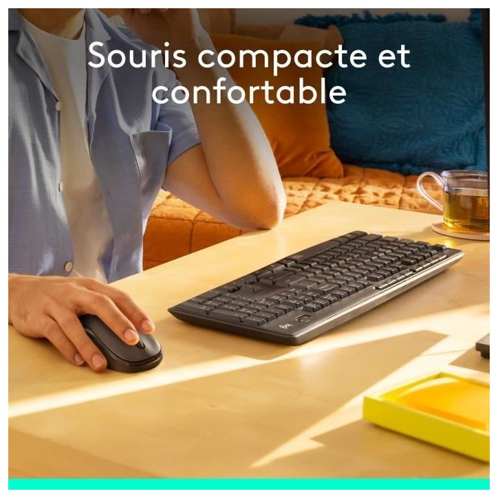 Ensemble Clavier Souris - Sans fil - Logitech - MK295 - AZERTY - Noir Ensemble Clavier Souris - Sans fil - Logitech - MK295 - AZERTY - Noir