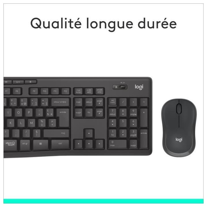 Ensemble Clavier Souris - Sans fil - Logitech - MK295 - AZERTY - Noir Ensemble Clavier Souris - Sans fil - Logitech - MK295 - AZERTY - Noir
