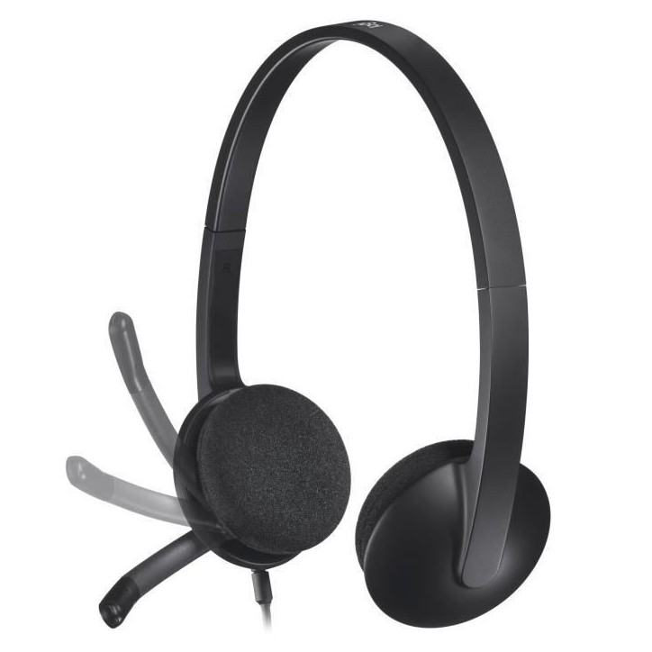 Casque - Filaire - Logitech - H340 - USB - Anti-parasite - Noir Casque - Filaire - Logitech - H340 - USB - Anti-parasite - Noir