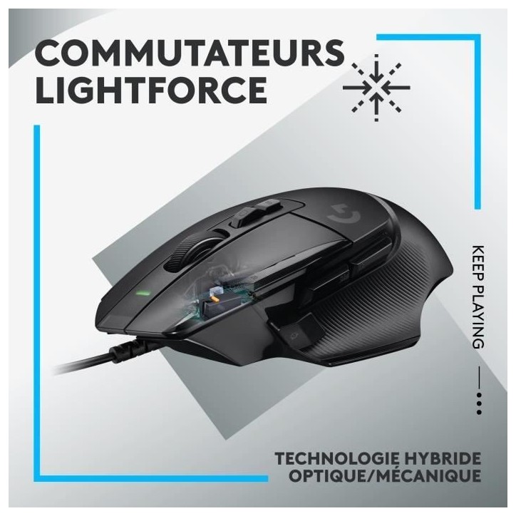 Souris gamer - Filaire - Logitech G - G502 X - Noir Souris gamer - Filaire - Logitech G - G502 X - Noir