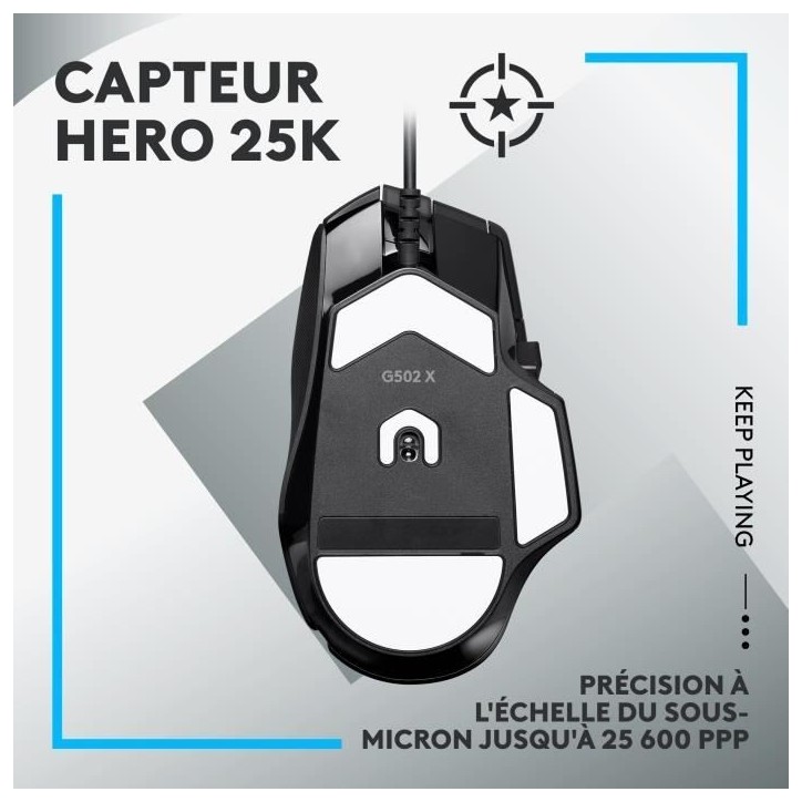 Souris gamer - Filaire - Logitech G - G502 X - Noir Souris gamer - Filaire - Logitech G - G502 X - Noir