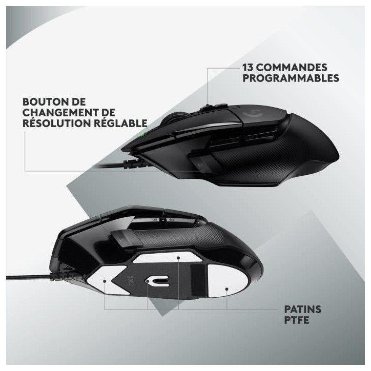 Souris gamer - Filaire - Logitech G - G502 X - Noir Souris gamer - Filaire - Logitech G - G502 X - Noir