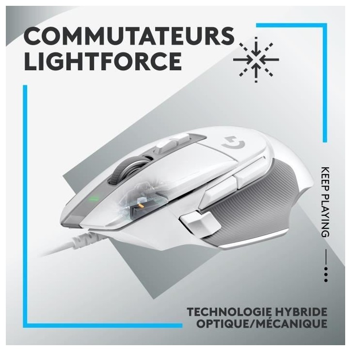 Souris gamer - Filaire - Logitech G - G502 X - Blanc Souris gamer - Filaire - Logitech G - G502 X - Blanc