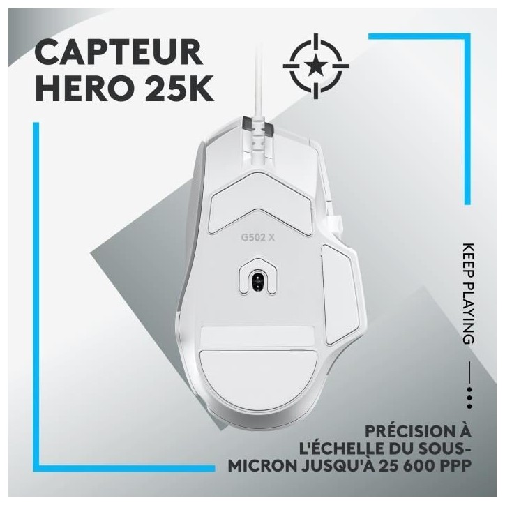 Souris gamer - Filaire - Logitech G - G502 X - Blanc Souris gamer - Filaire - Logitech G - G502 X - Blanc