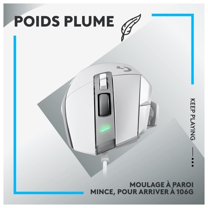 Souris gamer - Filaire - Logitech G - G502 X - Blanc Souris gamer - Filaire - Logitech G - G502 X - Blanc