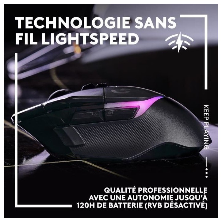 Souris gamer - Sans fil - Logitech G - G502 X Plus - Noir Souris gamer - Sans fil - Logitech G - G502 X Plus - Noir