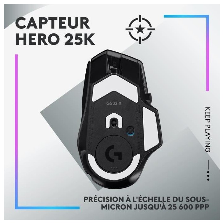 Souris gamer - Sans fil - Logitech G - G502 X Plus - Noir Souris gamer - Sans fil - Logitech G - G502 X Plus - Noir