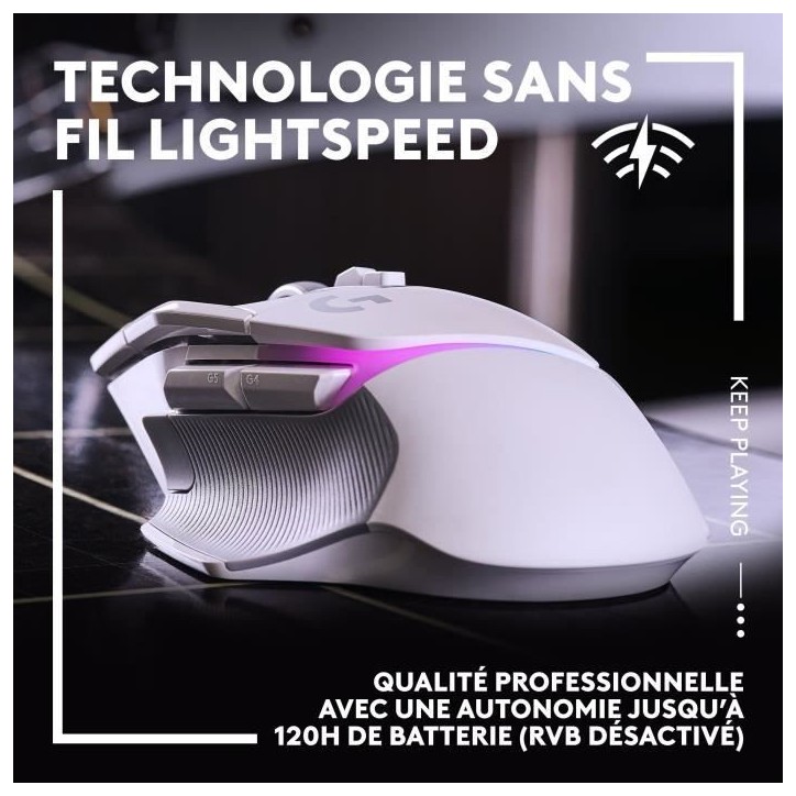 Souris gamer - Sans fil - Logitech G - G502 X Plus - Blanc Souris gamer - Sans fil - Logitech G - G502 X Plus - Blanc