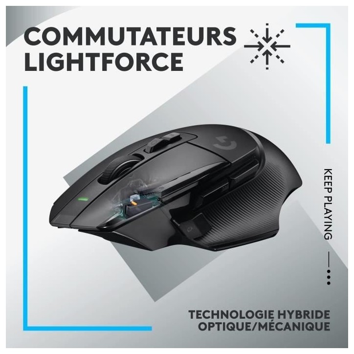 Souris gamer - Sans fil - Logitech G - G502 X Lightspeed - Noir
