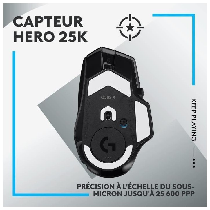 Souris gamer - Sans fil - Logitech G - G502 X Lightspeed - Noir