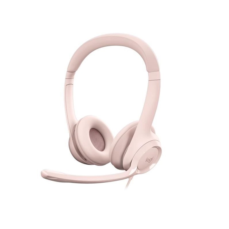 Casque - Filaire - Logitech - H390 - USB - Anti-parasite - Rose Casque - Filaire - Logitech - H390 - USB - Anti-parasite - Rose