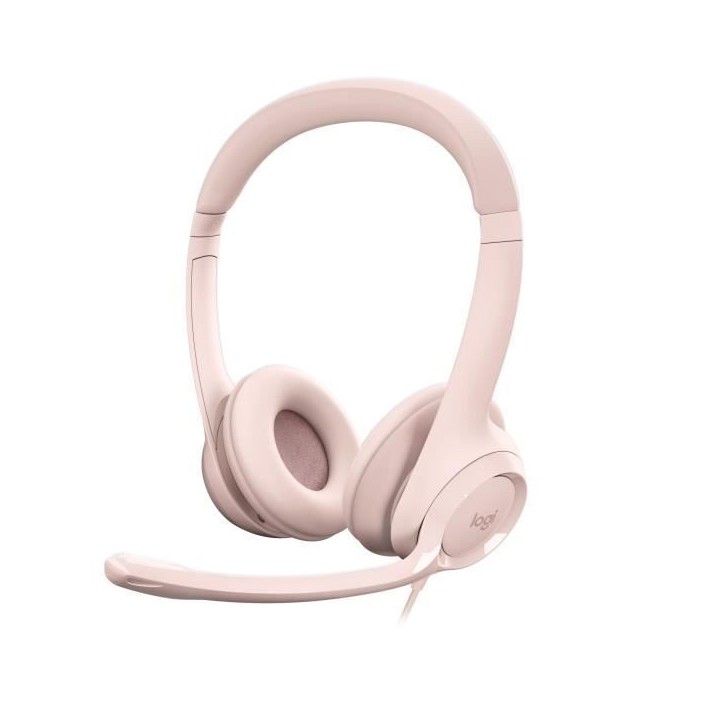 Casque - Filaire - Logitech - H390 - USB - Anti-parasite - Rose Casque - Filaire - Logitech - H390 - USB - Anti-parasite - Rose