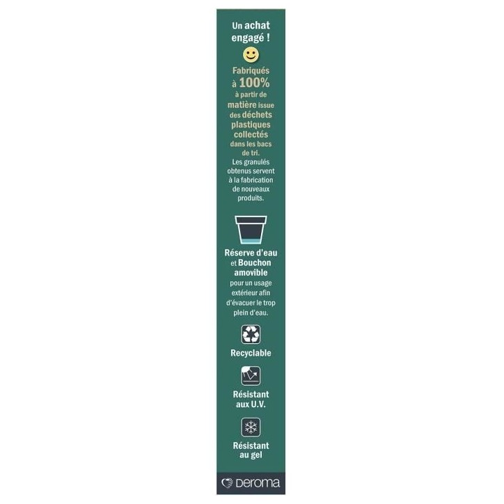 DEROMA Pot de fleurs Vaso Save R - 48 x h43,1 cm - 58L - Gris foncé DEROMA Pot de fleurs Vaso Save R - 48 x h43,1 cm - 58L - Gris foncé