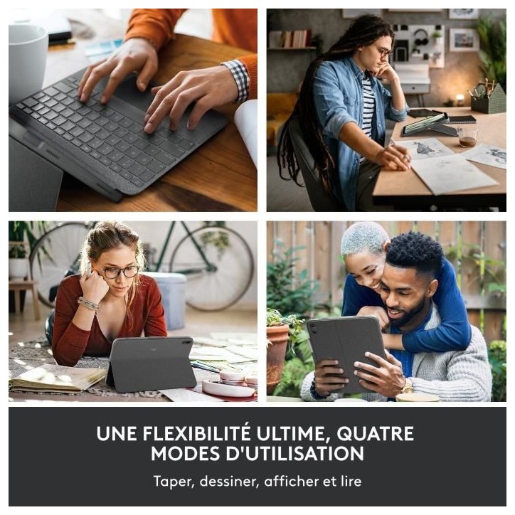 Etui clavier - Logitech - Combo Touch - AZERTY - Pour iPad (10e génération) - Gris Etui clavier - Logitech - Combo Touch - AZERTY - Pour iPad (10e génération) - Gris