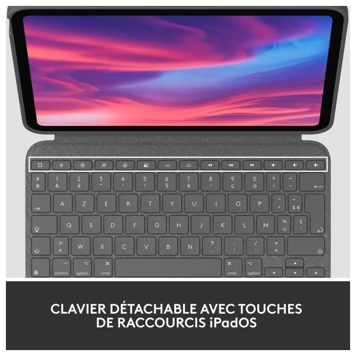 Etui clavier - Logitech - Combo Touch - AZERTY - Pour iPad (10e génération) - Gris Etui clavier - Logitech - Combo Touch - AZERTY - Pour iPad (10e génération) - Gris