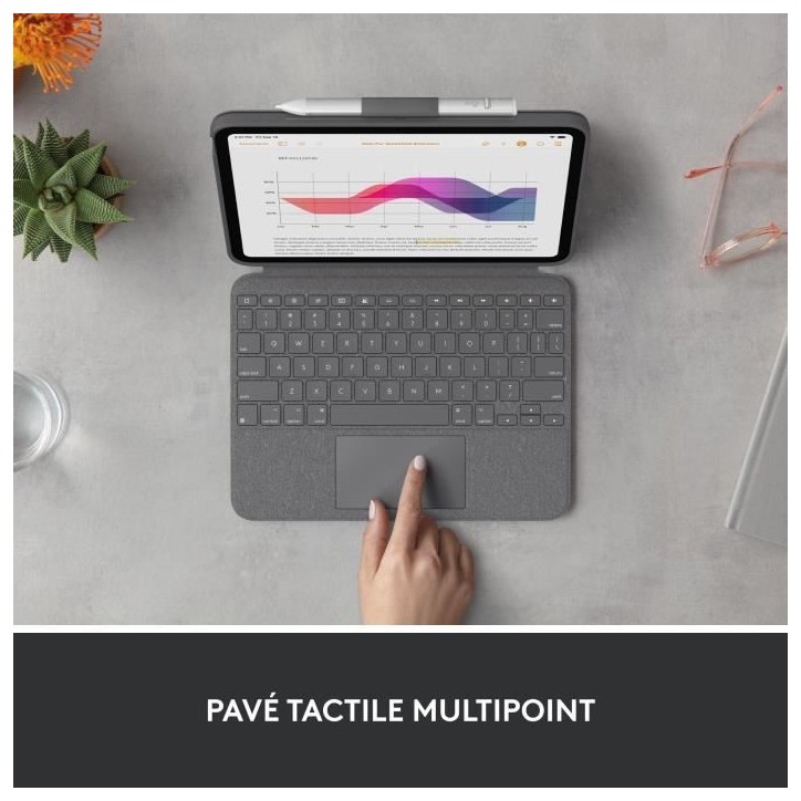 Etui clavier - Logitech - Combo Touch - AZERTY - Pour iPad (10e génération) - Gris Etui clavier - Logitech - Combo Touch - AZERTY - Pour iPad (10e génération) - Gris