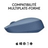 Souris - Sans Fil - Logitech - M171 - Bleu gris - Ambidextre