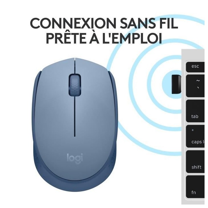 Souris - Sans Fil - Logitech - M171 - Bleu gris - Ambidextre Souris - Sans Fil - Logitech - M171 - Bleu gris - Ambidextre