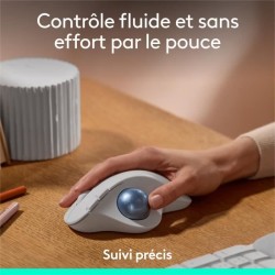 Souris - Sans fil - Logitech - Ergo M575S - Blanc