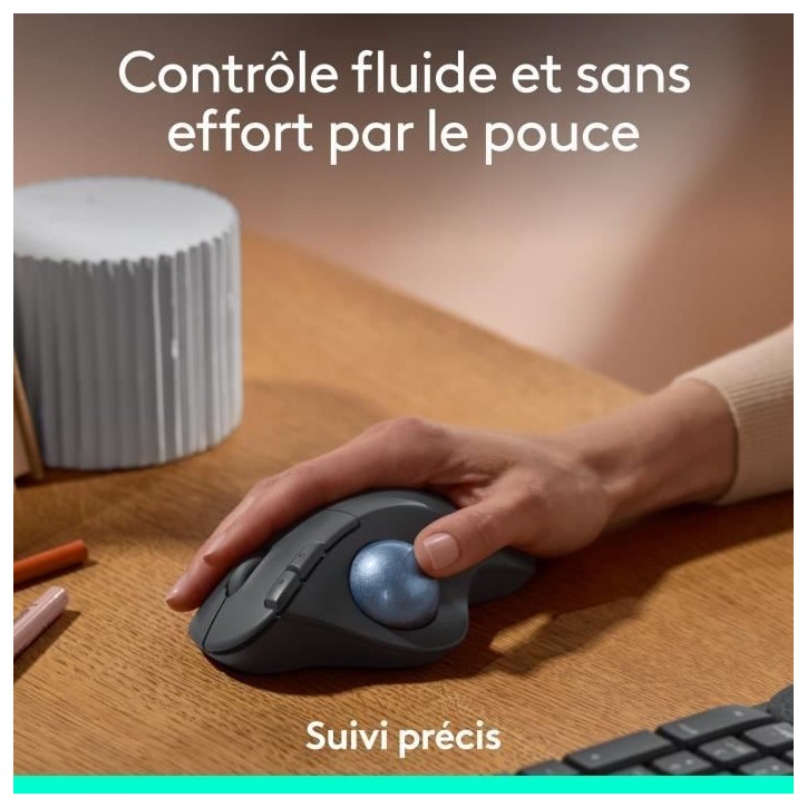 Souris - Sans fil - Logitech - Ergo M575S - Graphite Souris - Sans fil - Logitech - Ergo M575S - Graphite