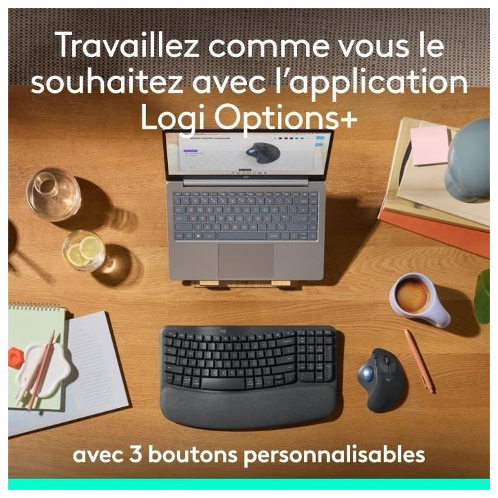 Souris - Sans fil - Logitech - Ergo M575S - Graphite Souris - Sans fil - Logitech - Ergo M575S - Graphite