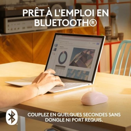 Souris - Sans fil - Logitech - M240 Silent - Rose