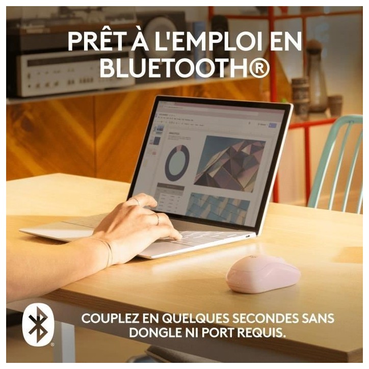 Souris - Sans fil - Logitech - M240 Silent - Rose
