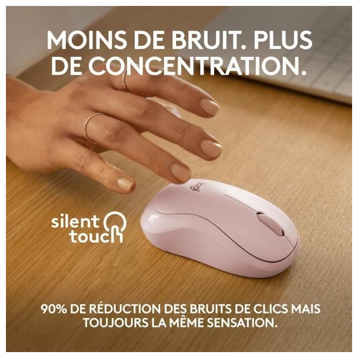 Souris - Sans fil - Logitech - M240 Silent - Rose