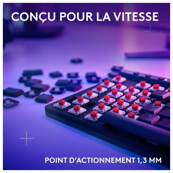 Clavier gamer - Sans fil - Logitech G - G515 TKL Lightspeed - AZERTY - Mécanique linéaire - Rétroéclairé - Noir Clavier gamer - Sans fil - Logitech G - G515 TKL Lightspeed - AZERTY - Mécanique linéaire - Rétroéclairé - Noir