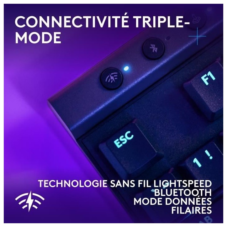 Clavier gamer - Sans fil - Logitech G - G515 TKL Lightspeed - AZERTY - Mécanique linéaire - Rétroéclairé - Noir Clavier gamer - Sans fil - Logitech G - G515 TKL Lightspeed - AZERTY - Mécanique linéaire - Rétroéclairé - Noir