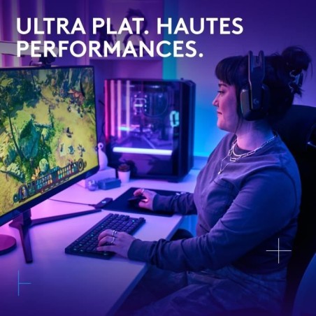 Clavier gamer - Sans fil - Logitech G - G515 TKL Lightspeed - AZERTY - Mécanique tactile - Rétroéclairé - Noir