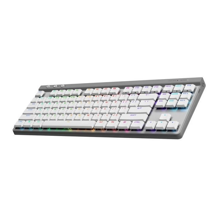 Clavier gamer - Sans fil - Logitech G - G515 TKL Lightspeed - AZERTY - Mécanique tactile - Rétroéclairé - Blanc Clavier gamer - Sans fil - Logitech G - G515 TKL Lightspeed - AZERTY - Mécanique tactile - Rétroéclairé - Blanc