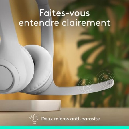 Casque - Sans fil - Logitech - Zone 300 - Bluetooth - Anti-parasite - Blanc
